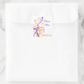 Autocollant Mariage violet orange blanc floral 1,5 (Sac)