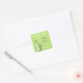 Autocollant Mariage violet vert blanc floral 1,5 p (Enveloppe)