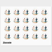 Autocollant Mariée et Marié (Feuille)