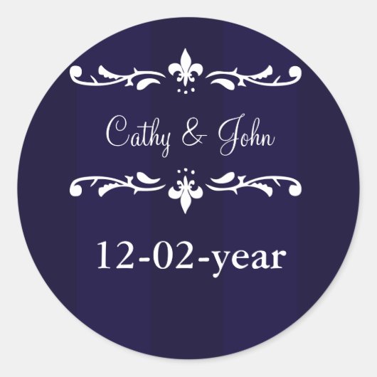 autocollant marine bleu fleur de lis (Devant)