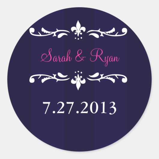 autocollant marine bleu fleur de lis (Devant)