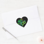 Autocollant Masque de cœur vert lime or fête (Enveloppe)