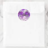 Autocollant Masque de Dentelle Violet Argent Masca (Sac)