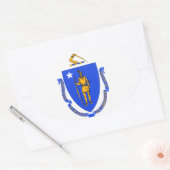 autocollant Massachusetts State Oval (Enveloppe)