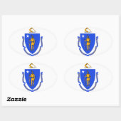 autocollant Massachusetts State Oval (Feuille)