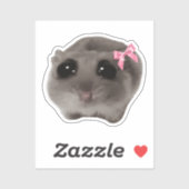 Autocollant Mème de Hamster Triste Coquette (Feuille)