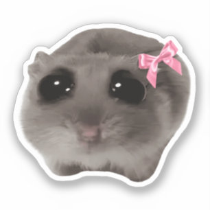 Autocollant Mème de Hamster Triste Coquette