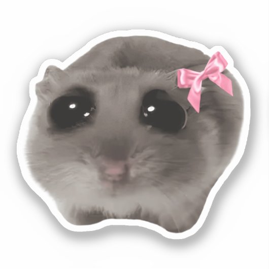 Autocollant Mème de Hamster Triste Coquette (Recto)