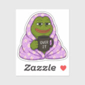 Autocollant Mème Grenouille Cozy Over It (Feuille)