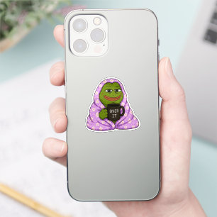 Autocollant Mème Grenouille Cozy Over It