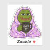 Autocollant Mème Grenouille Cozy Over It (Feuille)