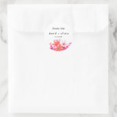 Autocollant Merci avec Design Floral Rond Classiqu (Sac)