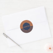 Autocollant Merci Bleu Marine Orange (Enveloppe)