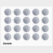 autocollant merci Bleu Rustique (Feuille)