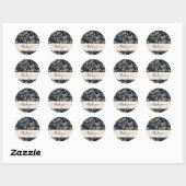 Autocollant Merci Bohème Bleu Marine (Feuille)
