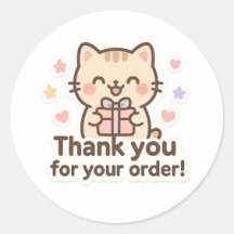 Autocollant Merci Chat Mignon
