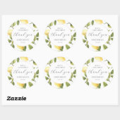 Autocollant Merci Citron Baby Shower Mariage Showe (Feuille)