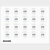 Autocollant Merci Citrouille Baby shower bleu (Feuille)