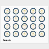 Autocollant Merci Couronne Bleu Royal (Feuille)