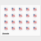 Autocollant Merci Drapeau Ondulé USA (Feuille)