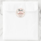 Autocollant Merci – Élégante Fleur Rose (Sac)