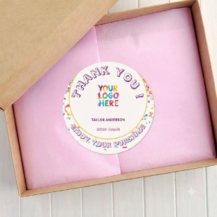 Autocollant Merci entreprise coloré mignon