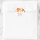 Autocollant Merci Fleur Rétro (Sac)