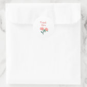 Autocollant Merci Fleur Rose Joli (Sac)
