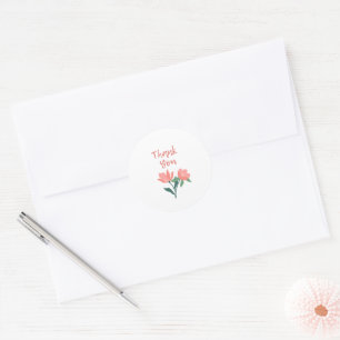 Autocollant Merci Fleur Rose Joli