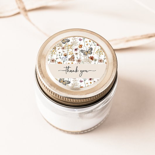 Autocollant Merci Fleur Sauvage