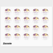 Autocollant Merci Fleurs Or Violet (Feuille)