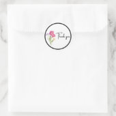 Autocollant "Merci" Floral Aquarelle (Sac)