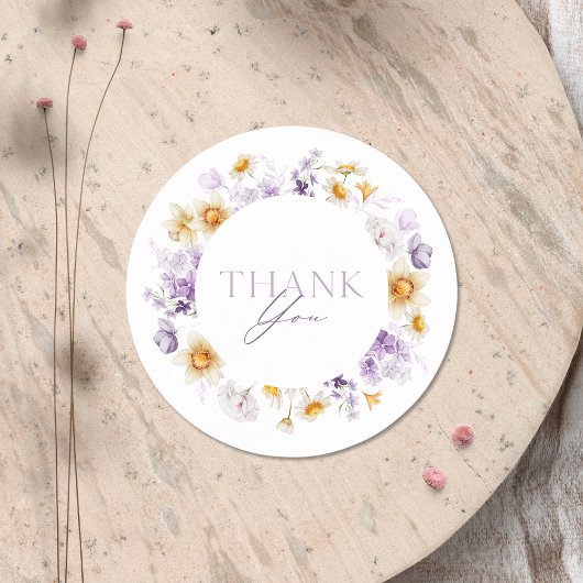 Autocollant Merci Floral Élégant