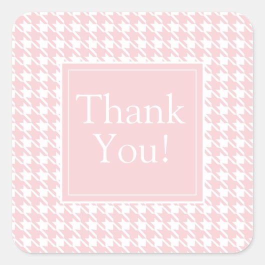 Autocollant Merci Houndstooth Rose Pastel (Devant)