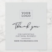 Autocollant Merci Logo Cadeau Client Gris (Étiquettes simples)