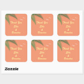 Autocollant Merci Mariage orange (Feuille)