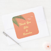 Autocollant Merci Mariage orange (Enveloppe)