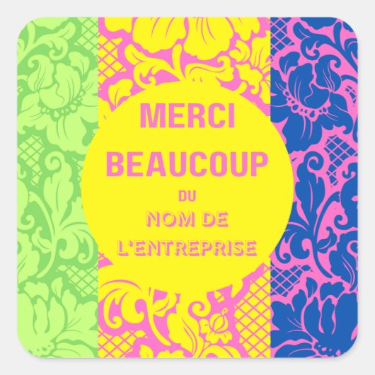 Autocollant "Merci"- "merci beaucoup"-Design 2 (Devant)