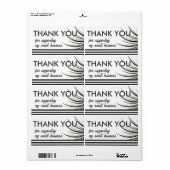 Autocollant Merci Moderne avec Étiquette Cils Bouc (Feuille entière)