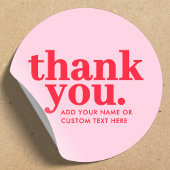 Autocollant Merci | Moderne Rouge & Rose