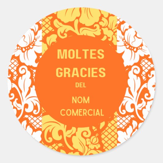 Autocollant "Merci"- "moltes gràcies"-Design 2 (Devant)