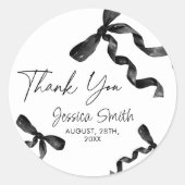 Autocollant Merci Noir à Ruban (Devant)