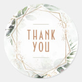 Autocollant Merci Or et Géométrique Vert Bohème (Devant)