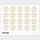 Autocollant "Merci" Paillettes Dorées (Feuille)