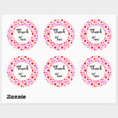 Autocollant Merci Points Pink et Rouge (Feuille)