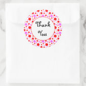 Autocollant Merci Points Pink et Rouge (Sac)