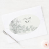 Autocollant Merci Sage Gold Leaf (Enveloppe)