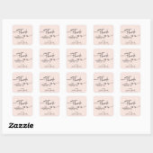 Autocollant Merci simple et moderne rose (Feuille)