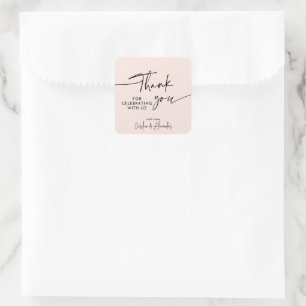Autocollant Merci simple et moderne rose