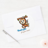 Autocollant Merci Singe Mignon (Enveloppe)